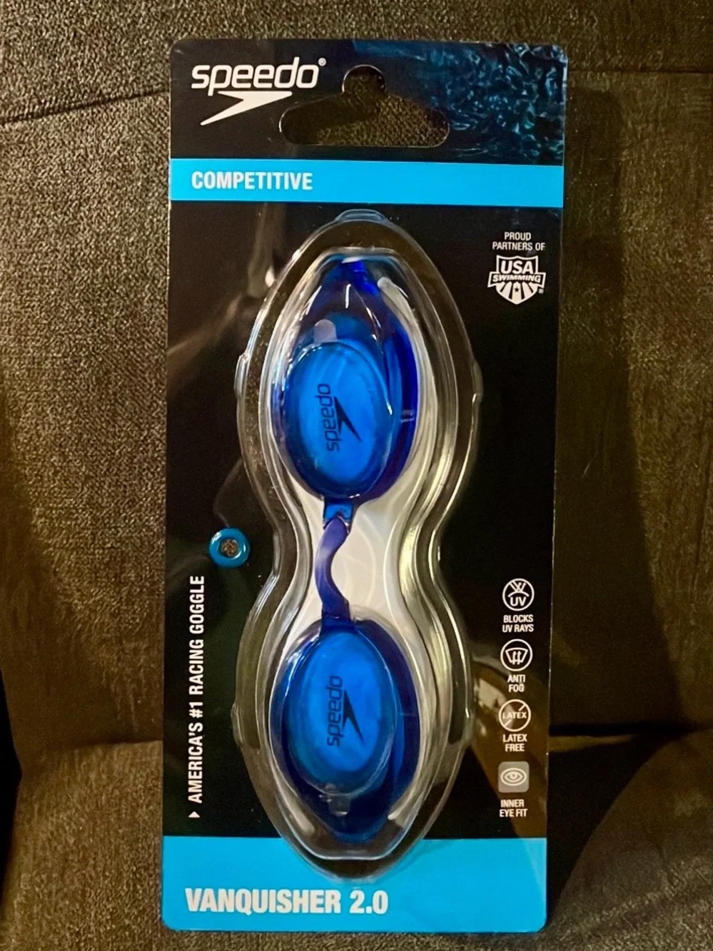 Speedo Vanquisher 2.0 Competitive Swim Goggles - Blue